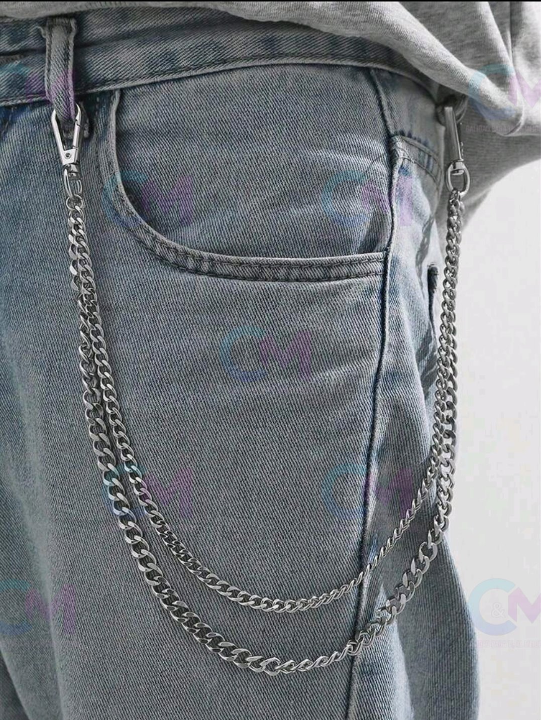 CADENA DE PANTALONES DE DOBLE CAPA DE ACERO 